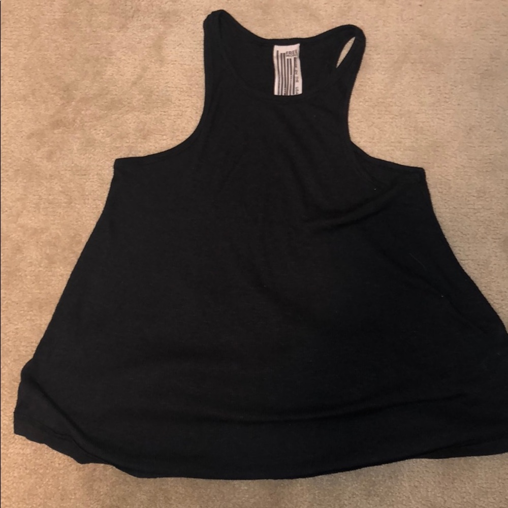 Free people dark grey/black racer back tank top